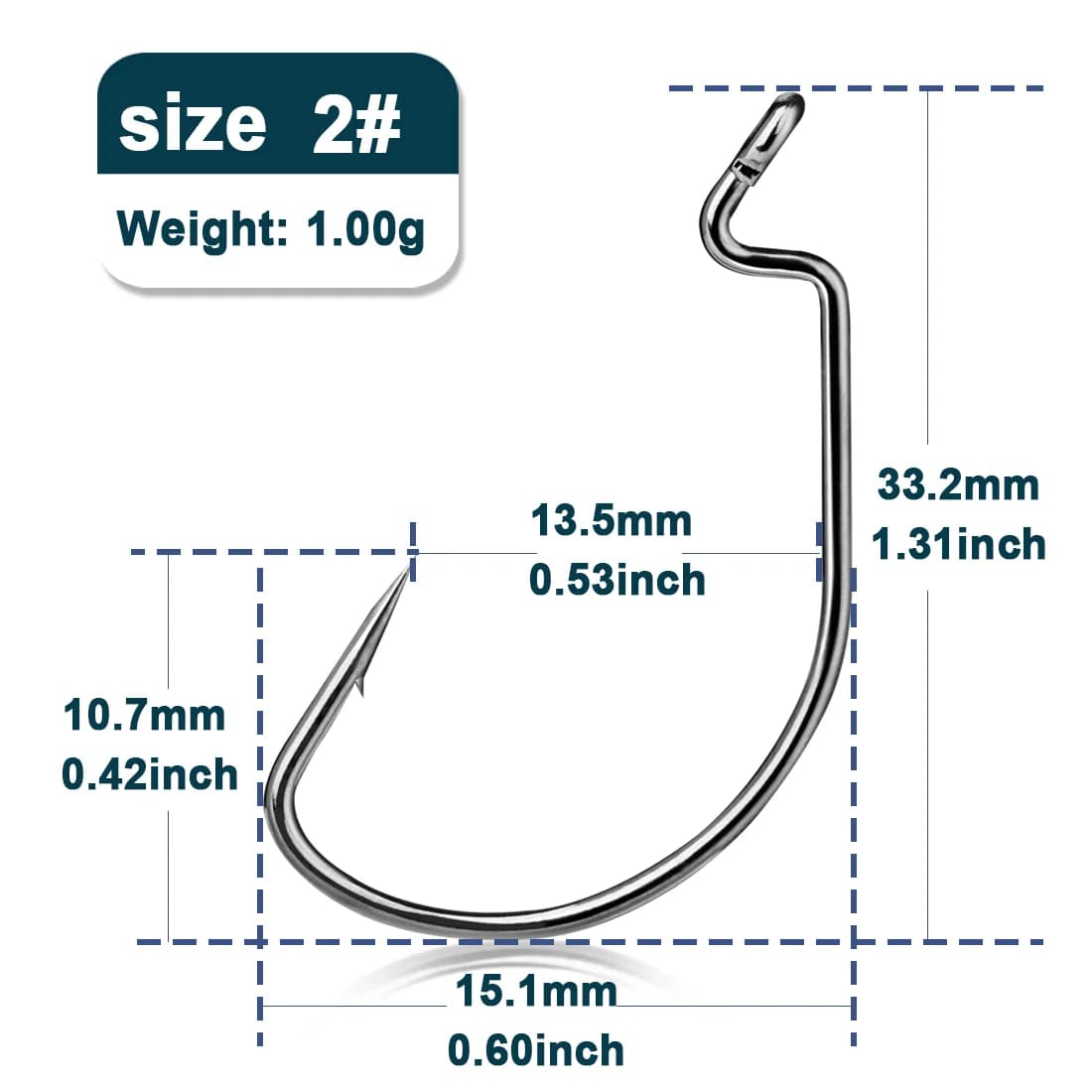 خطافات صيد دودة EWG بفجوة عريضة (Wide Gap Offset)