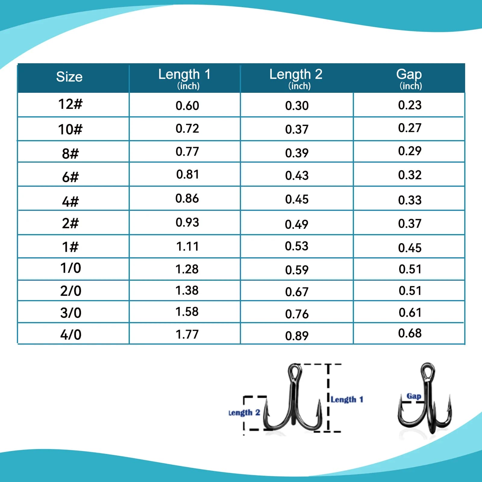 صنارات ثلاثية الشوكات بقوة 4X، 10-30 قطعة